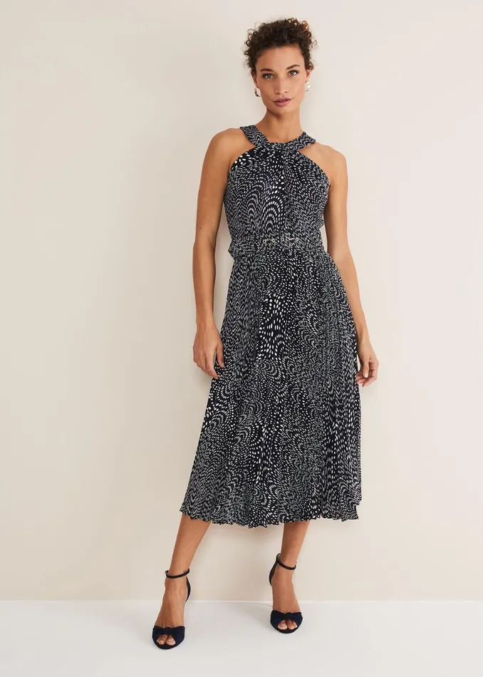 Women Phase Eight Occasion Dresses Elsie Spot Dress Navyivory