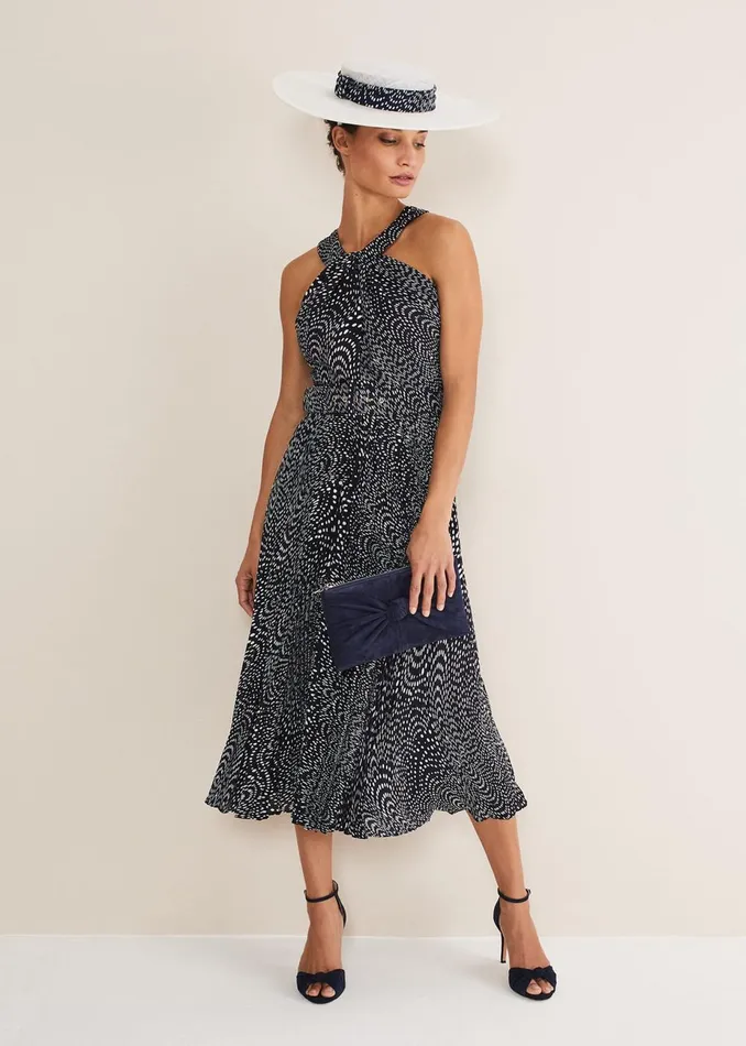 Women Phase Eight Occasion Dresses Elsie Spot Dress Navyivory