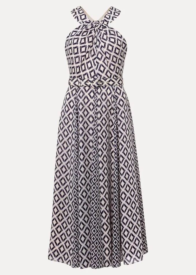 Women Phase Eight Occasion Dresses Ember Geo Midi Dress Smokepowder Pink