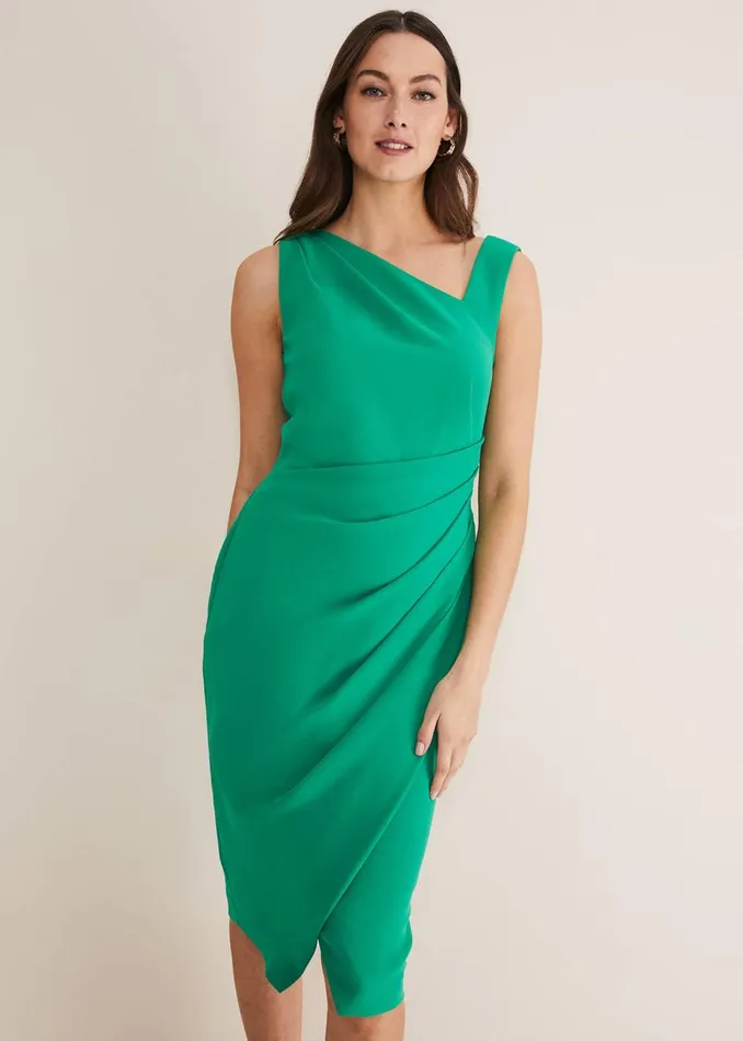 Women Phase Eight Occasion Dresses Emmie Asymmetric Hem Dress Bright Green
