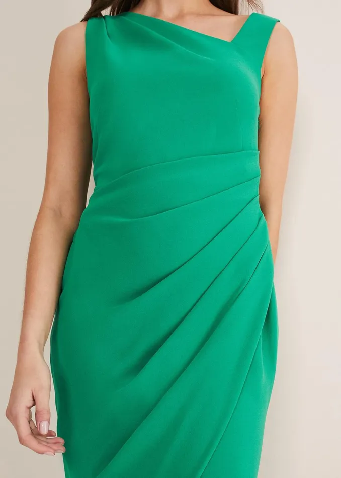 Women Phase Eight Occasion Dresses Emmie Asymmetric Hem Dress Bright Green