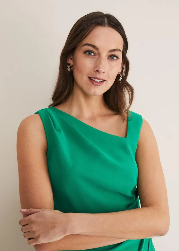 Women Phase Eight Occasion Dresses Emmie Asymmetric Hem Dress Bright Green