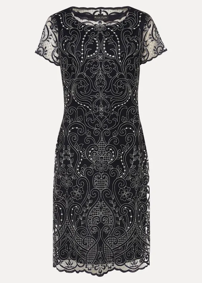 Women Phase Eight Occasion Dresses Esme Embroidered Dress Navyivory