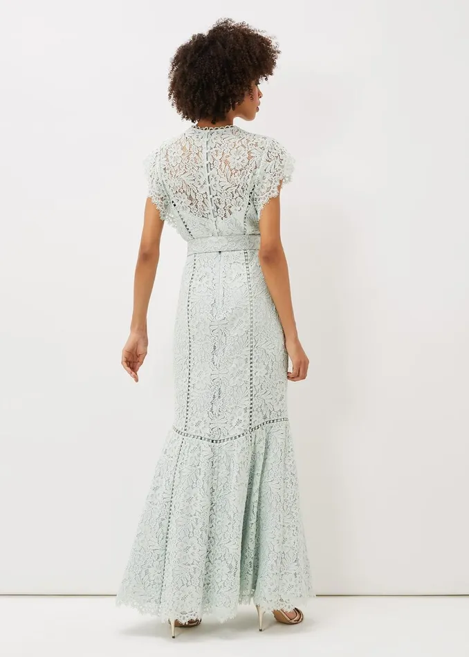 Women Phase Eight Occasion Dresses Esmerelda Lace Belted Fishtail Dress Mint