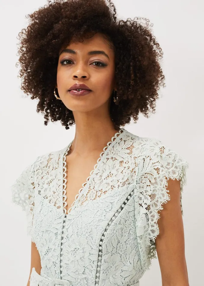 Women Phase Eight Occasion Dresses Esmerelda Lace Belted Fishtail Dress Mint