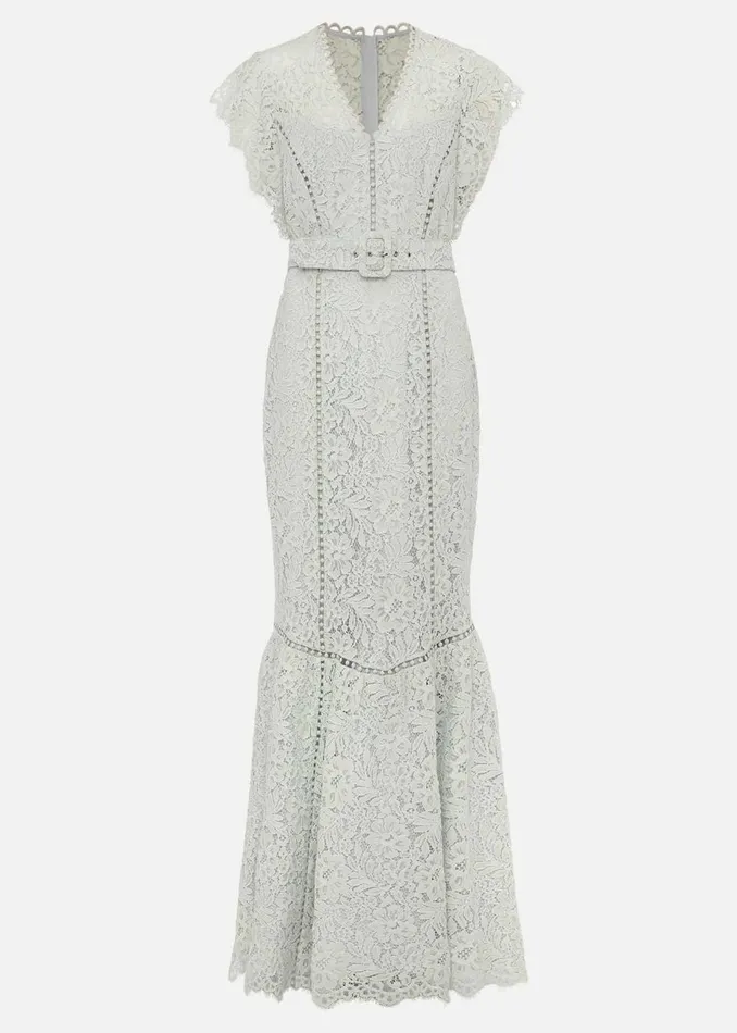 Women Phase Eight Occasion Dresses Esmerelda Lace Belted Fishtail Dress Mint