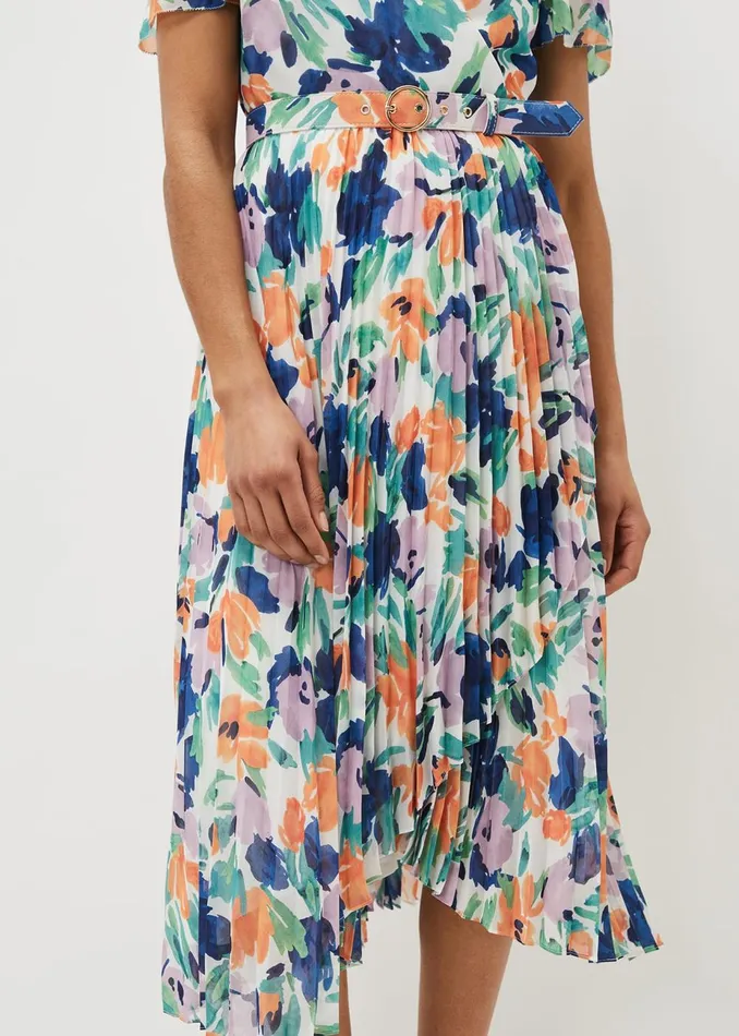 Women Phase Eight Occasion Dresses Essie Floral Pleated Midi Dress Multicoloured