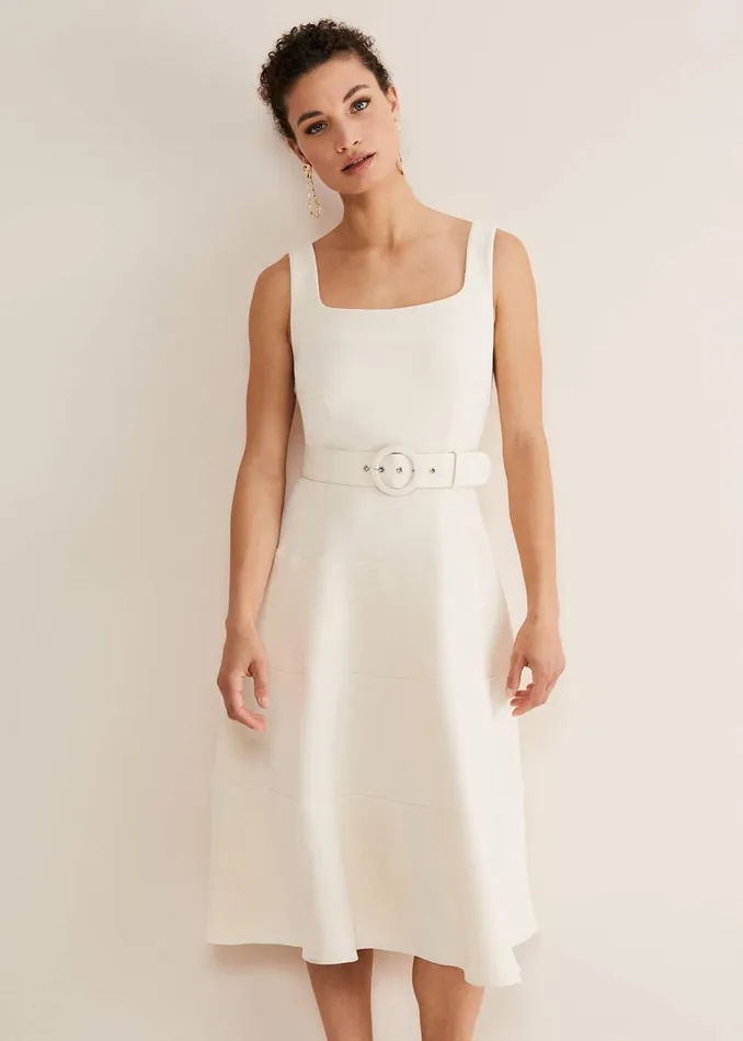 Women Phase Eight Occasion Dresses Ethel Fit And Flare Dress Cream