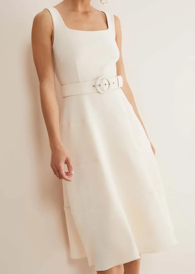 Women Phase Eight Occasion Dresses Ethel Fit And Flare Dress Cream