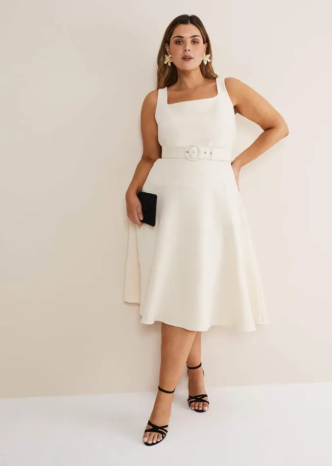 Women Phase Eight Occasion Dresses Ethel Fit And Flare Dress Cream