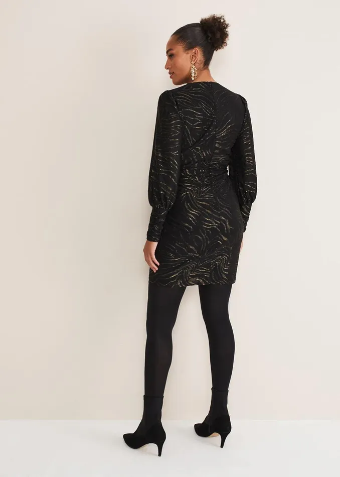 Women Phase Eight Occasion Dresses Eve Shimmer Jersey Dress Blackgold
