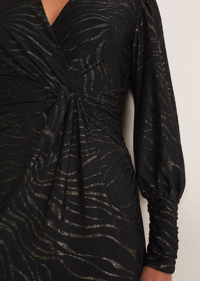 Women Phase Eight Occasion Dresses Eve Shimmer Jersey Dress Blackgold