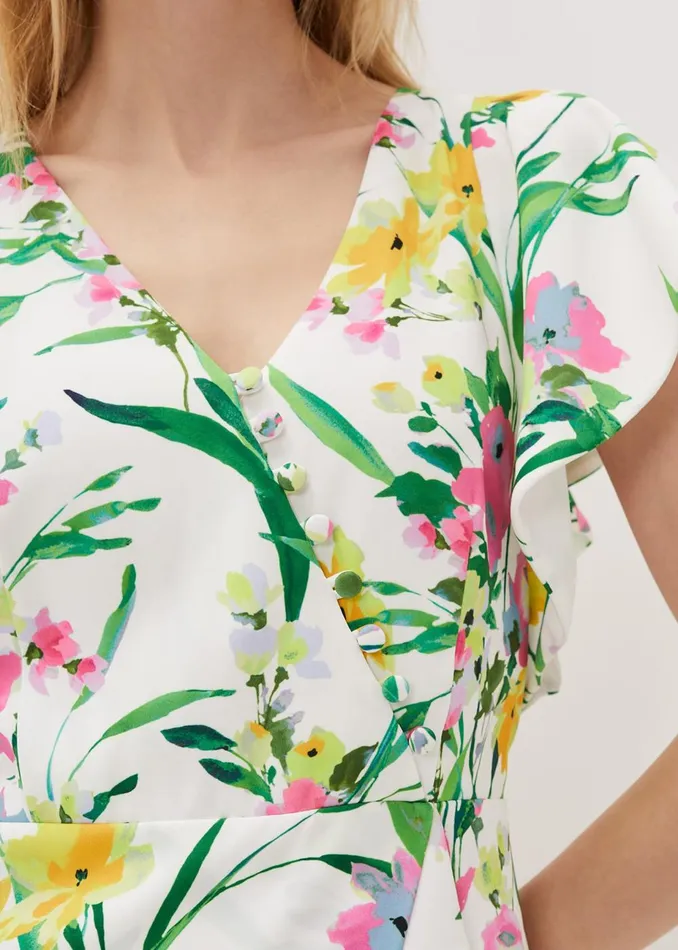 Women Phase Eight Occasion Dresses Evelin Printed Frill Hem Dress Ivorymulti