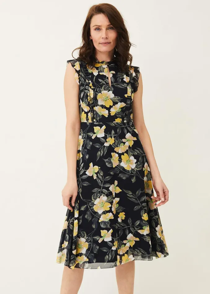 Women Phase Eight Occasion Dresses Evie Floral Dress Navymulti