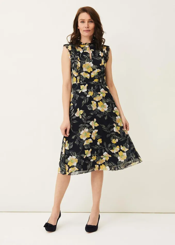 Women Phase Eight Occasion Dresses Evie Floral Dress Navymulti