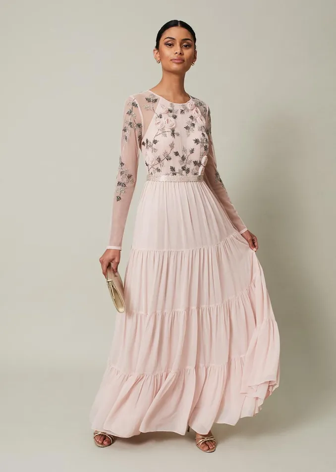 Women Phase Eight Occasion Dresses Florence Beaded Maxi Dress Antique Rose