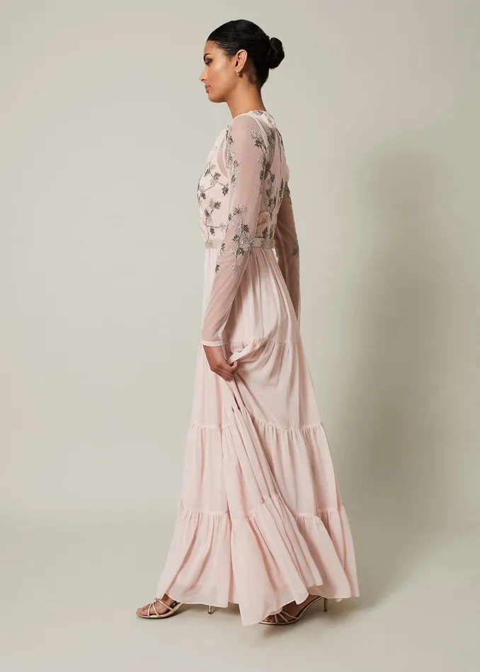 Women Phase Eight Occasion Dresses Florence Beaded Maxi Dress Antique Rose