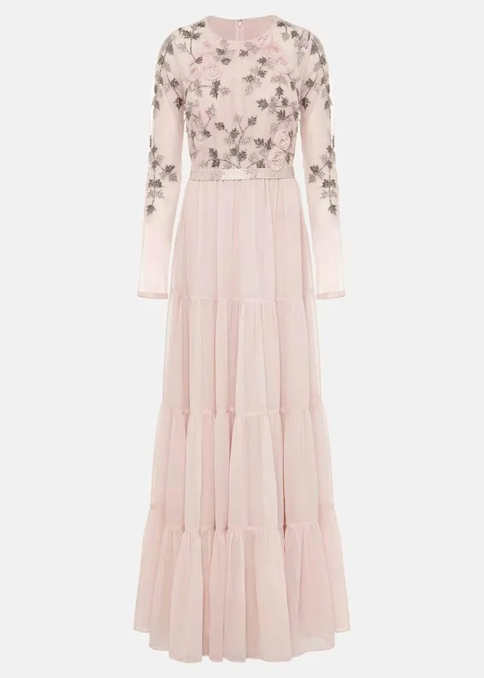 Women Phase Eight Occasion Dresses Florence Beaded Maxi Dress Antique Rose