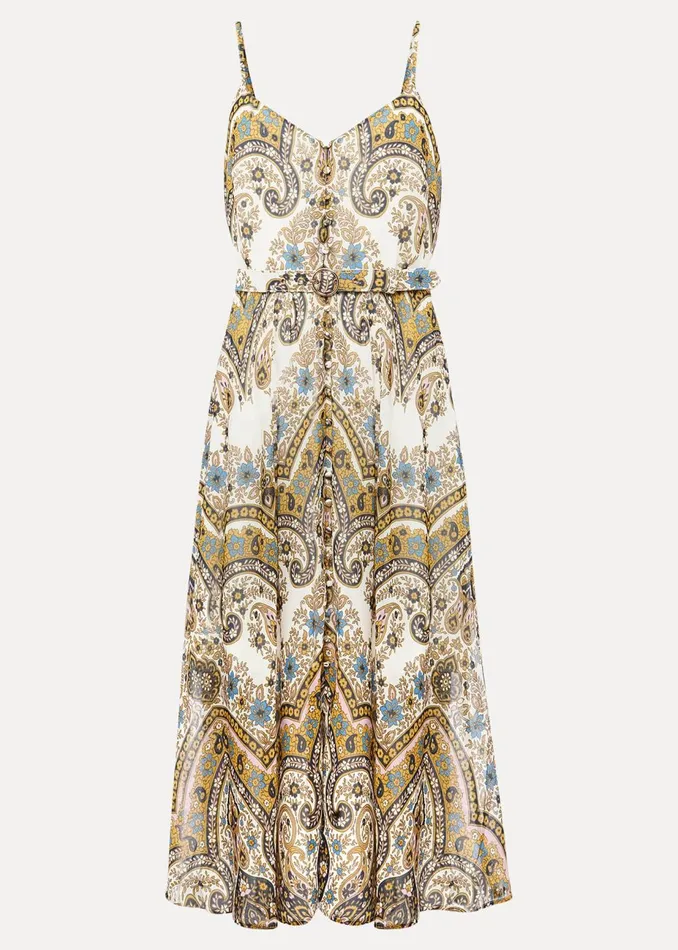 Women Phase Eight Occasion Dresses Francesca Print Cami Dress Goldmulti