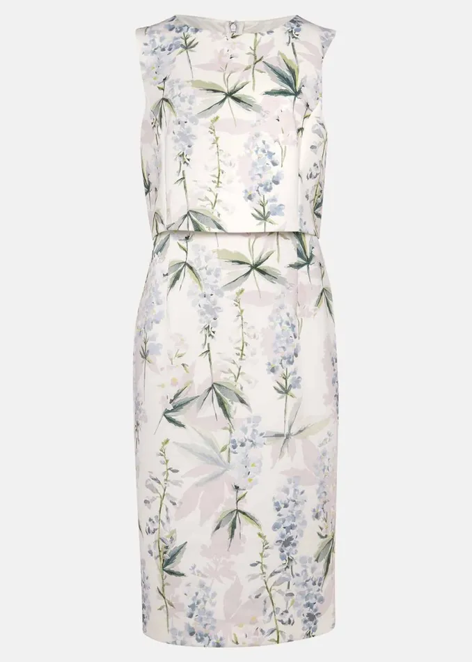 Women Phase Eight Occasion Dresses Francine Double Layer Scuba Dress Ivorymulti