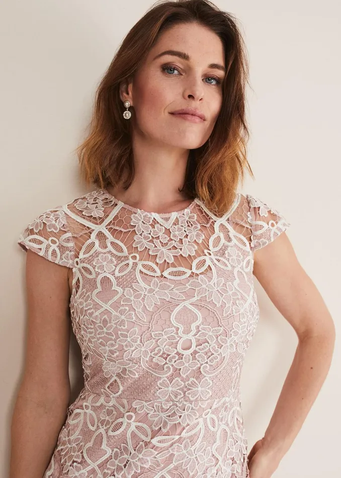 Women Phase Eight Occasion Dresses Francis Tapework Midi Dress Petal