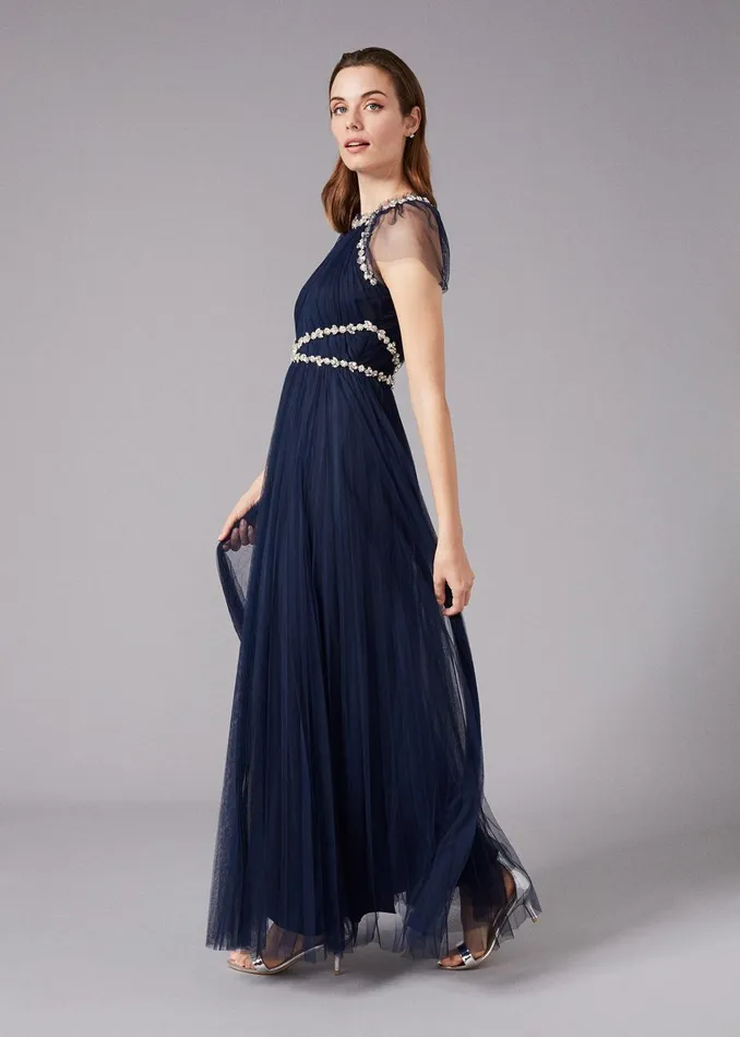 Women Phase Eight Occasion Dresses Gerona Pleated Tulle Dress Navy