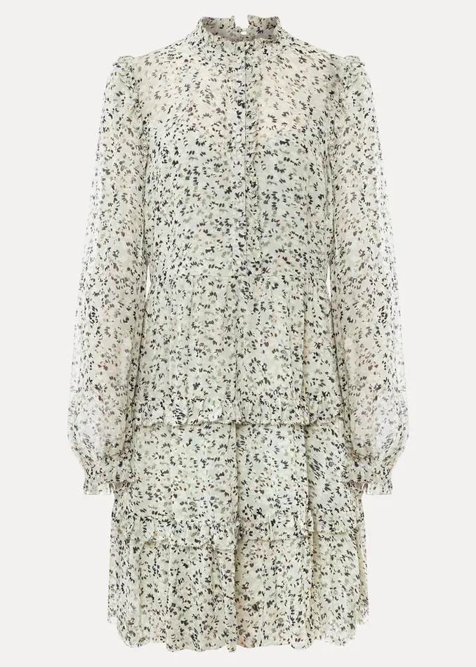 Women Phase Eight Occasion Dresses Harlow Floral Tiered Mini Dress Eau De Nilmulti