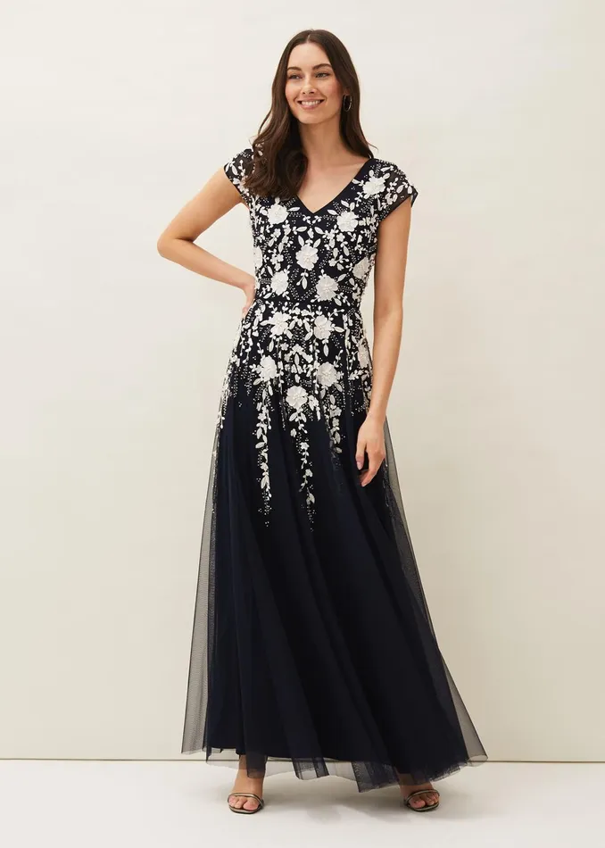 Women Phase Eight Occasion Dresses Henriette Embellished Maxi Dress Navyivory Women Phase Eight Occasion Dresses Henriette Embellished Maxi Dress Navyivory