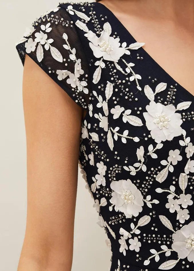 Women Phase Eight Occasion Dresses Henriette Embellished Maxi Dress Navyivory