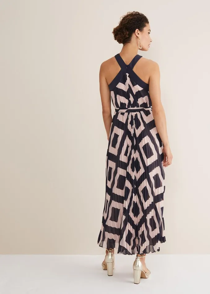 Women Phase Eight Occasion Dresses Hestia Diamond Trapeze Maxi Dress Navypink