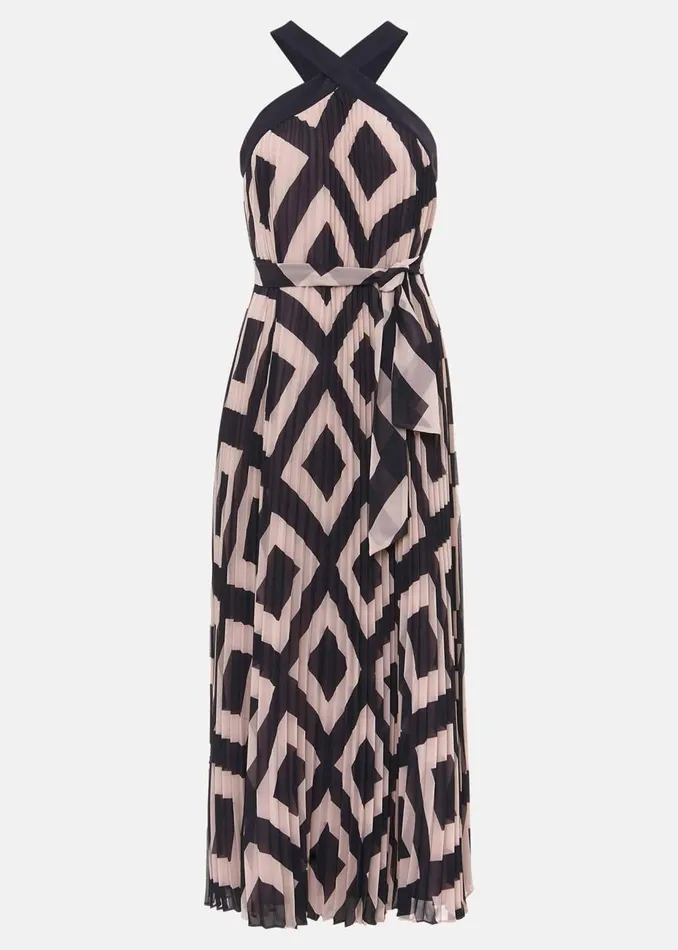 Women Phase Eight Occasion Dresses Hestia Diamond Trapeze Maxi Dress Navypink