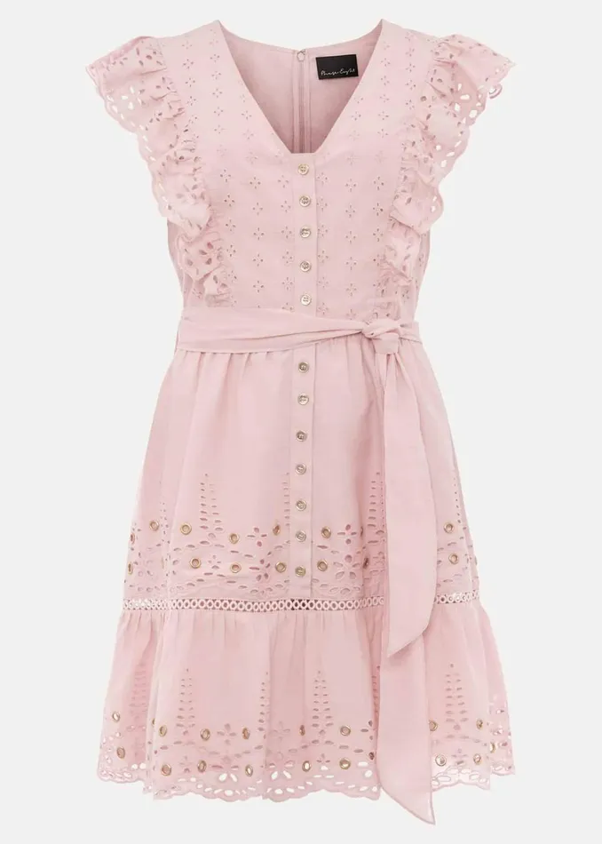 Women Phase Eight Occasion Dresses Illa Broderie Tea Dress Pale Pink