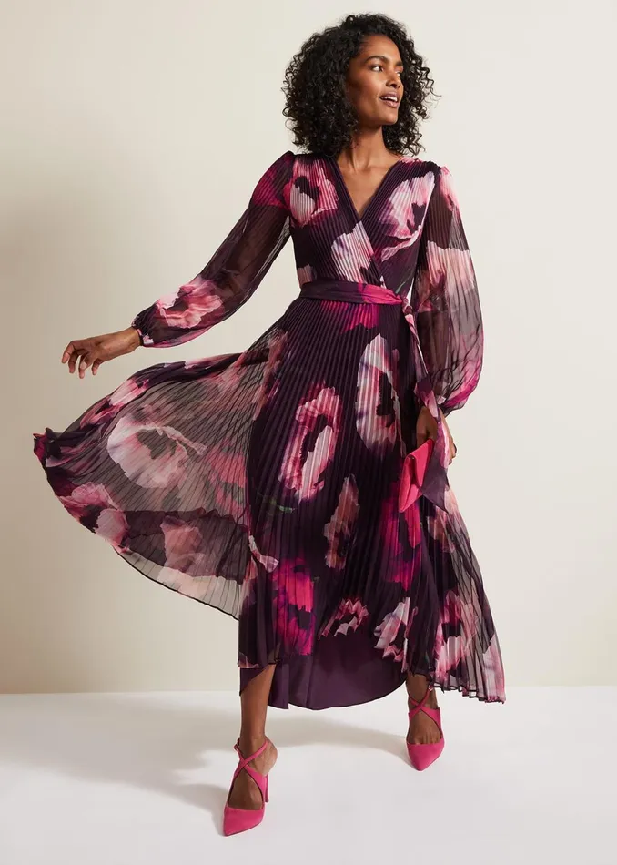 Women Phase Eight Occasion Dresses Isadora Pleated Dress Multicoloured