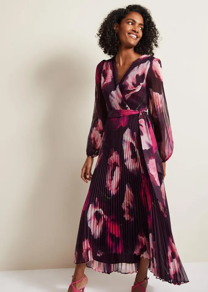 Women Phase Eight Occasion Dresses Isadora Pleated Dress Multicoloured