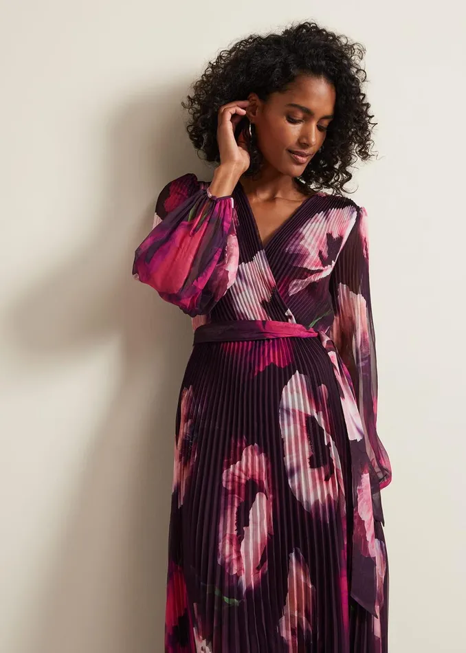 Women Phase Eight Occasion Dresses Isadora Pleated Dress Multicoloured