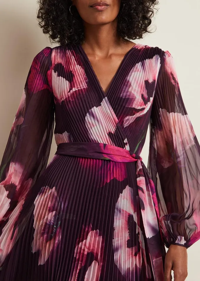 Women Phase Eight Occasion Dresses Isadora Pleated Dress Multicoloured