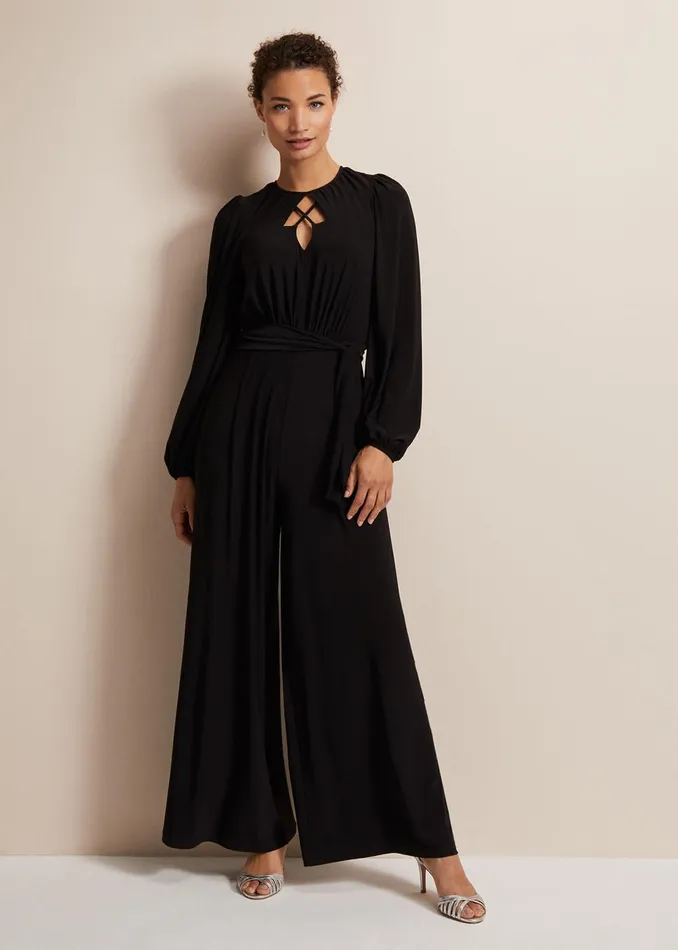 Women Phase Eight Occasion Dresses Janece Black Wide Leg Jumpsuit Black