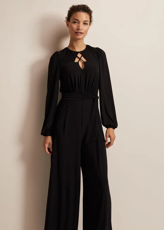 Women Phase Eight Occasion Dresses Janece Black Wide Leg Jumpsuit Black