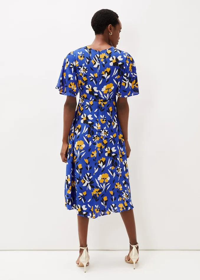 Women Phase Eight Occasion Dresses Jayla Floral Printed Dress Ceruleanalmondcanary