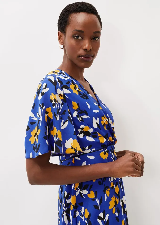 Women Phase Eight Occasion Dresses Jayla Floral Printed Dress Ceruleanalmondcanary