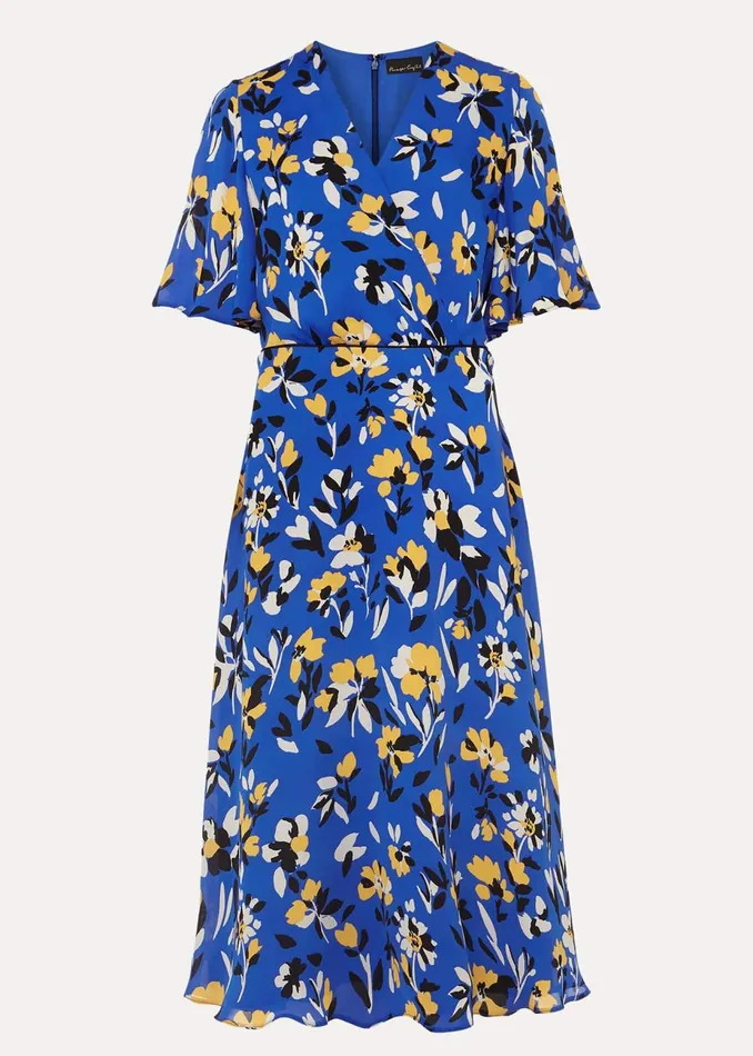 Women Phase Eight Occasion Dresses Jayla Floral Printed Dress Ceruleanalmondcanary