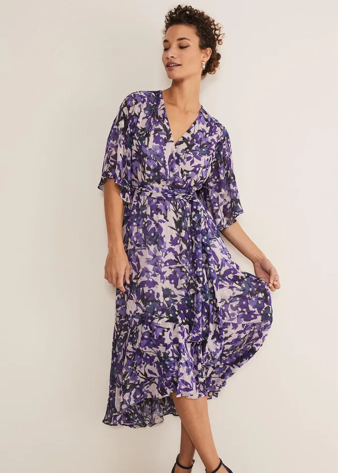 Women Phase Eight Occasion Dresses Juliette Floral Wrap Midaxi Dress Lattemulti