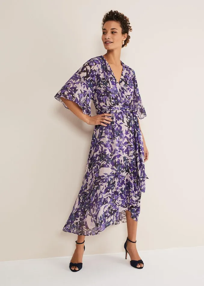Women Phase Eight Occasion Dresses Juliette Floral Wrap Midaxi Dress Lattemulti