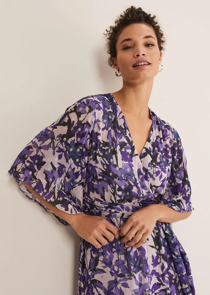 Women Phase Eight Occasion Dresses Juliette Floral Wrap Midaxi Dress Lattemulti