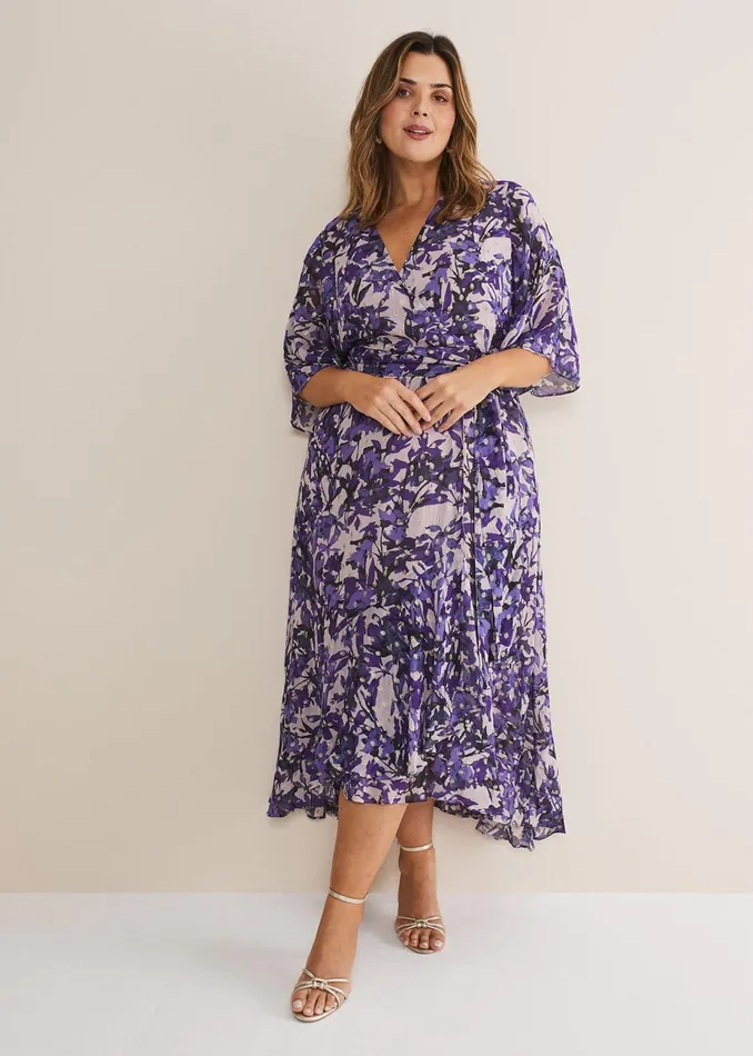 Women Phase Eight Occasion Dresses Juliette Floral Wrap Midaxi Dress Lattemulti