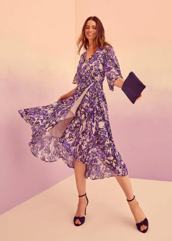 Women Phase Eight Occasion Dresses Juliette Floral Wrap Midaxi Dress Lattemulti