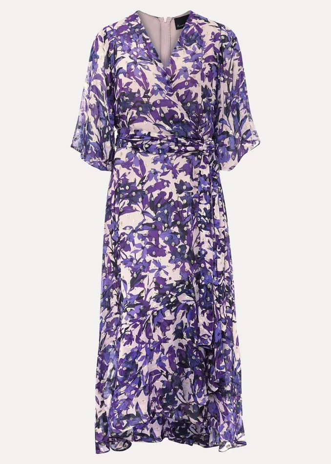 Women Phase Eight Occasion Dresses Juliette Floral Wrap Midaxi Dress Lattemulti