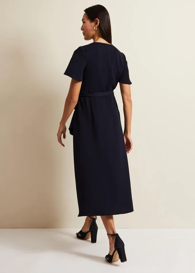 Women Phase Eight Occasion Dresses Julissa Navy Frill Wrap Dress Navy