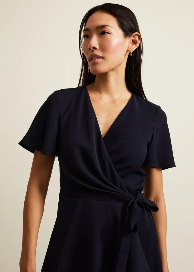 Women Phase Eight Occasion Dresses Julissa Navy Frill Wrap Dress Navy