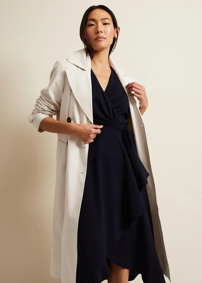 Women Phase Eight Occasion Dresses Julissa Navy Frill Wrap Dress Navy
